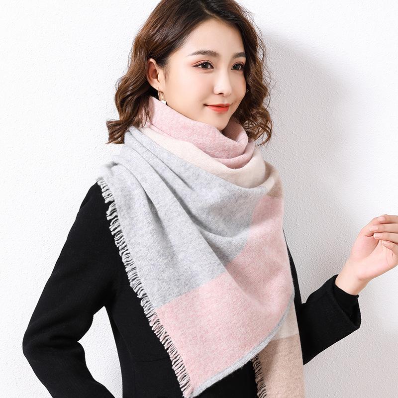 Pure wool women's scarf casual fashion trend autumn scarf autumn and winter Jie warm extended knitted shawl