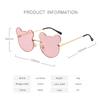 LumiSyne Bear Sunglasses for Girls and UV400 Gradient Metal Round Sun Eyewear for and Beach Kids, Boys, Lenses, Frame, Glasses, Protection,