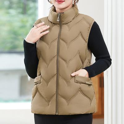 Women Winter Vest Coat Stand Collar Neck Protection Plus Size Outerwear