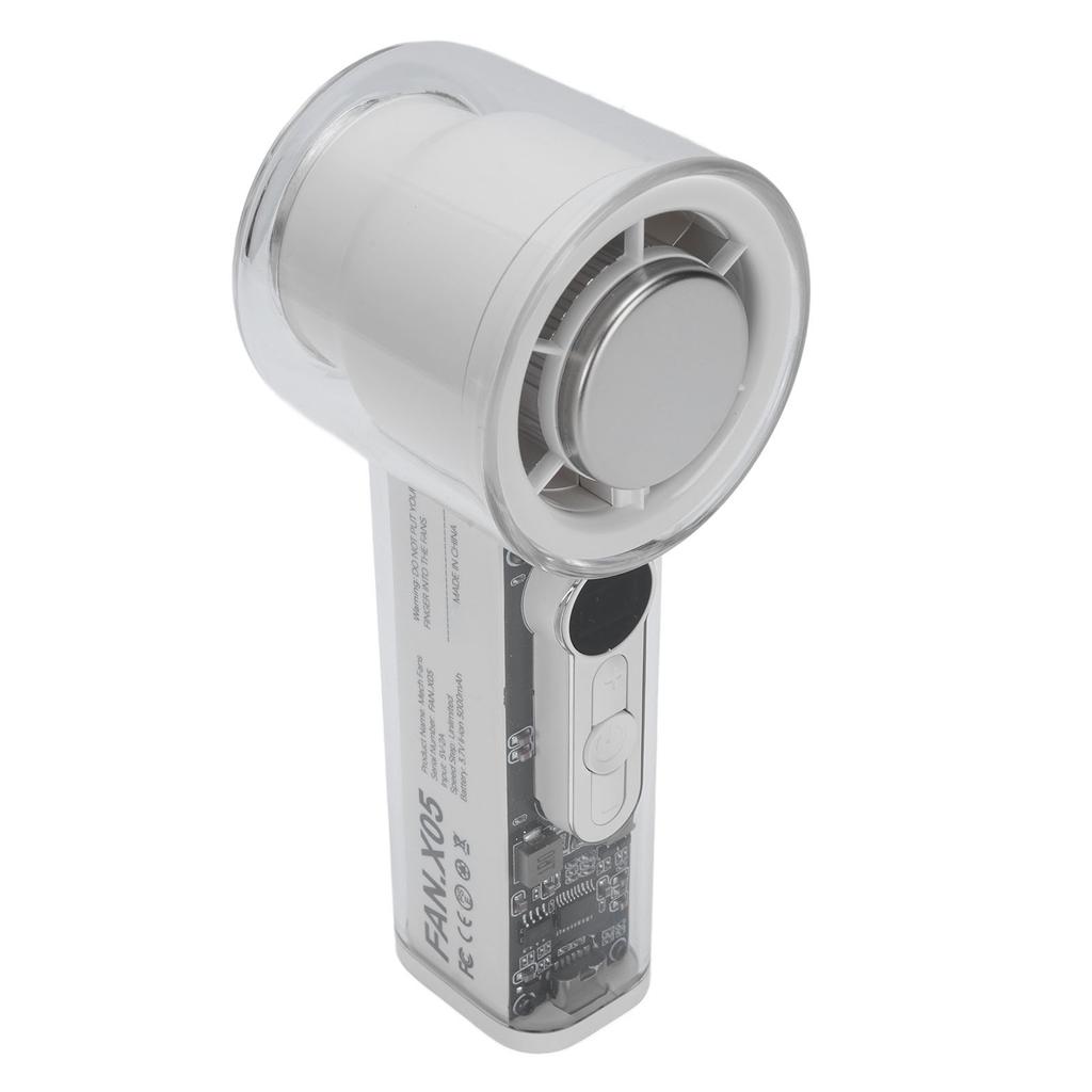 Ice Cooling Handheld Turbine Fan Transparent USB Rechargeable 100 Speed Adjustable 13000rpm High Speed Handheld Ice Cooler Fan for Summer