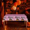 Pumpkin Ghost Pattern Halloween Tablecloth Halloween Theme Plastic Disposable Table Cover Pink Table Runner Table Decoration