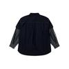 Levis FW22 Logo Print Single-Breasted Faux Two-Piece Long Sleeve Shirt Men Shirts Blue A5192-0000