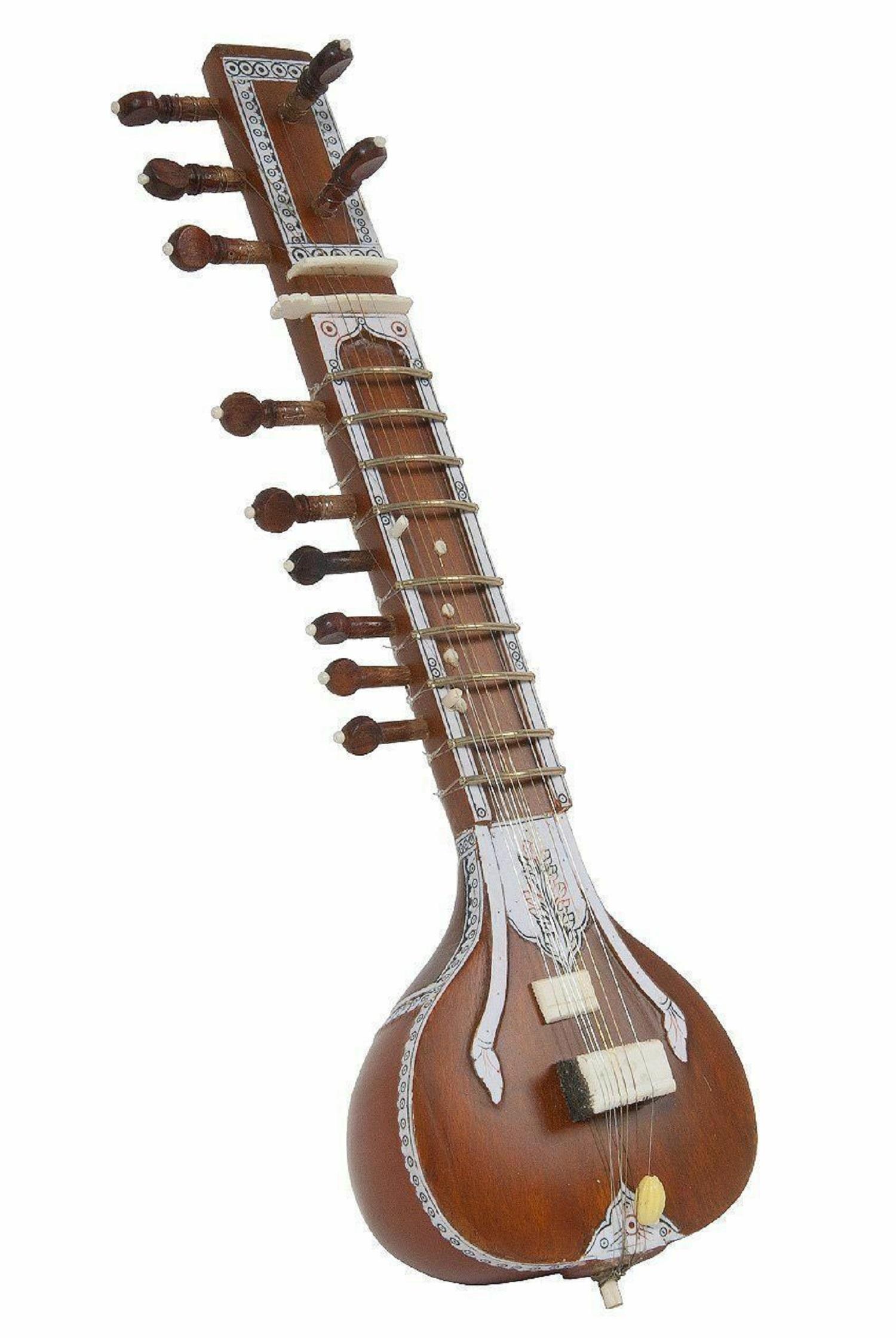 Indian String Musical Miniature Wooden Sitar | Designer Non-Playable Artistic Décor