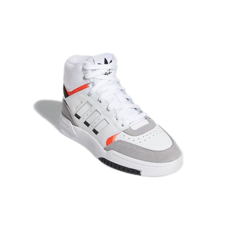 Adidas Originals Drop Step J Comfortable Casual High-Top Kids Skate Shoes Kids Sneakers White Gray EE8755