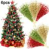 6/12Pcs Glitter Artificial Berry Bouquet Christmas Decoration Xmas Tree Ornaments for Home Room Vase Decor New Year 2026 Gifts