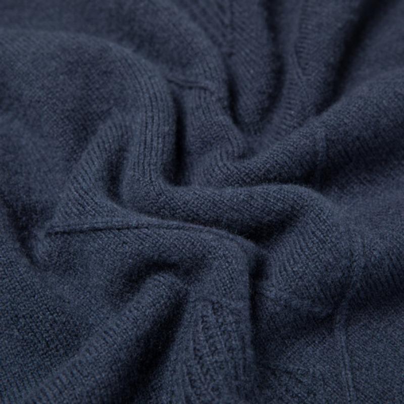 Genser for menn Høst og vinter Ny Slank Varm Ensfarge Uformell fortykket Halvskolekrage Ullstrikket genser