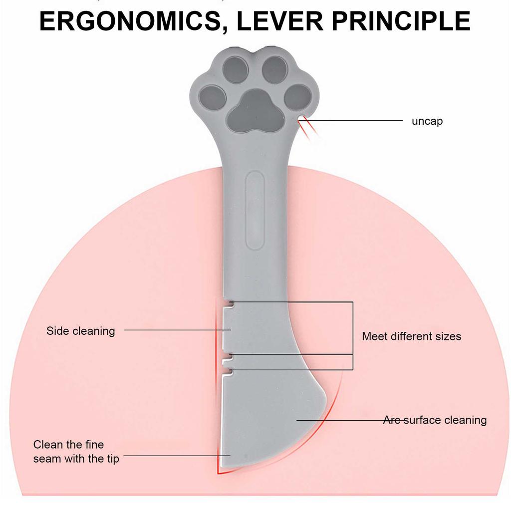 2pcs Multifunction Pet Cat   Can Opener Food Spoon Silicone Lightweight Washable for Cat