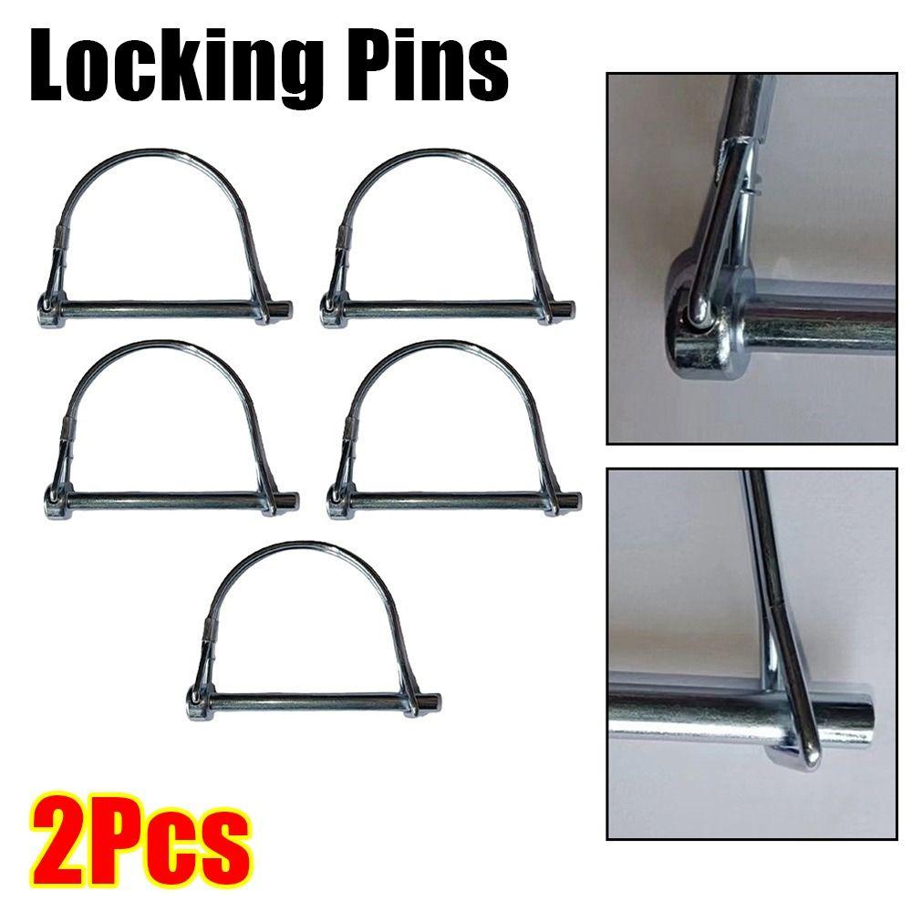 2 stk Galvaniserte låsepinner med fjærlåsring Splittet spennstift Slitesterk rørformet sammenleggbar pin