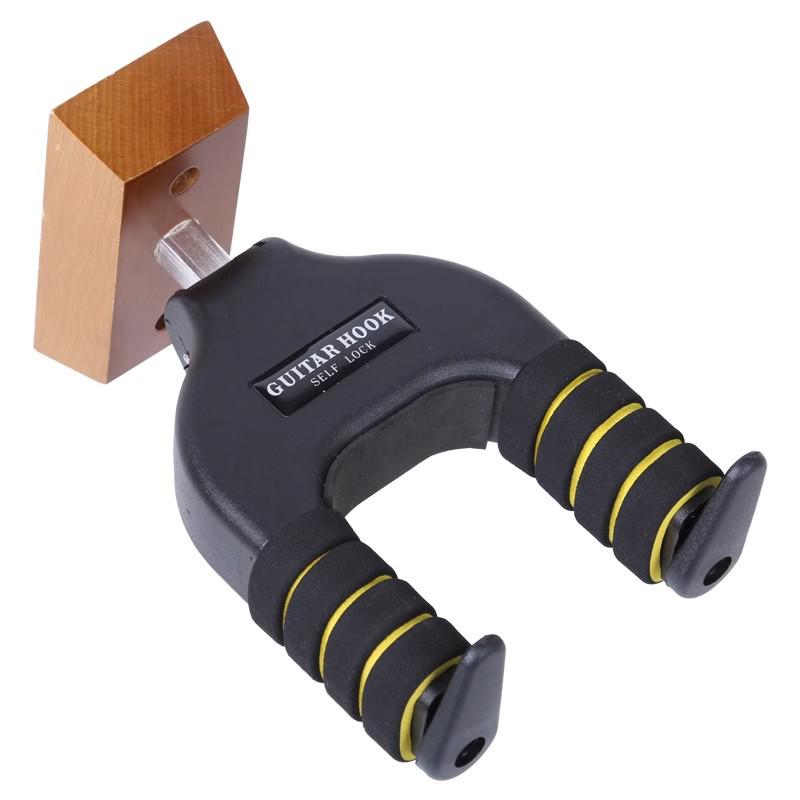 Automatic Lock Guitar Wall Mount - Wooden Holder for Electric Guitars - Music Store & Home Guitar Stand