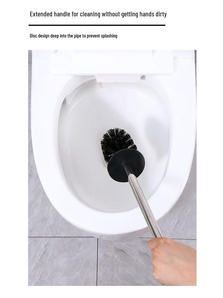 304 Stainless Steel Wall-Mounted Toilet Brush Set with Base
