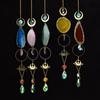 Natural Agate Slice Crystal Sun Catcher Pendant with Hanging Prism Ball Decoration