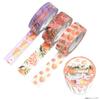 SAIEN Masking Tape Peach, 3 Patterns UR-2023 Size: 15mm x 10m x 3 rolls Colorful dia.4.5 x 1.5cm