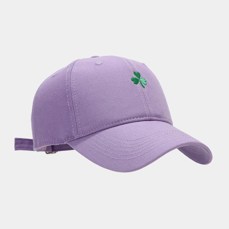 New Clover Embroidery Soft Top Baseball Cap Men's Personality Versatile Cap Women's Fashion Sunscreen Hat