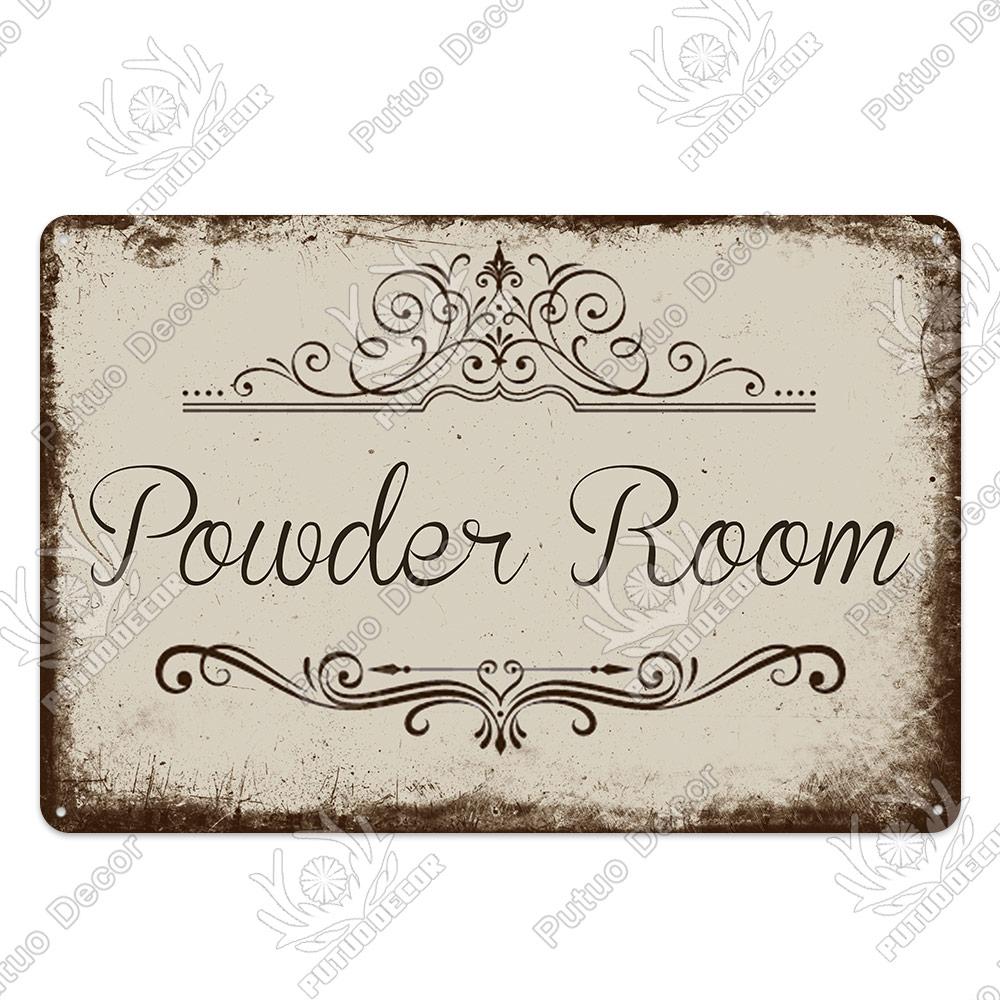 Putuo Decor Room Funny Plaque Metal Vintage Tin Sign Laundry Toilet Powder Retro Wall Art Poster for Home Man Cave Iron Painting
