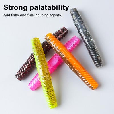 8Pcs Floating Worms Bass Fishing Lures Realistic Looking Bright Colors Reusable Outdoor Fishing Baits Soft Lures