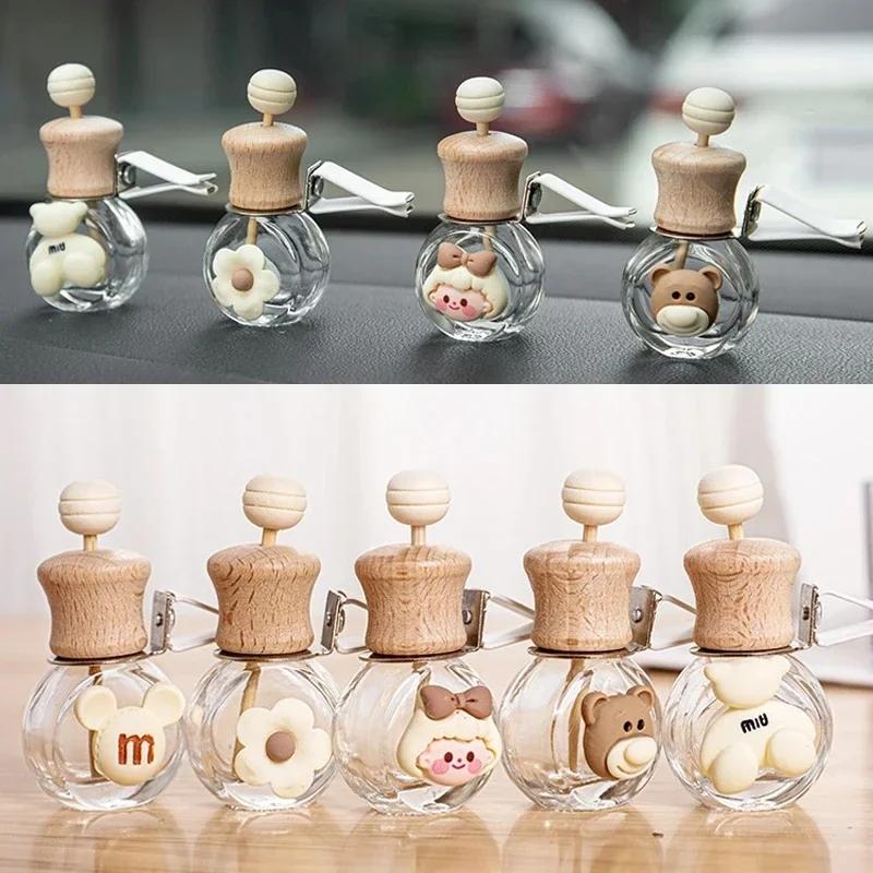NEW Car Hanging Perfume Pendant Fragrance Air Freshener Empty Glass Bottle For Essential Oils Diffuser Auto Ornaments Tools