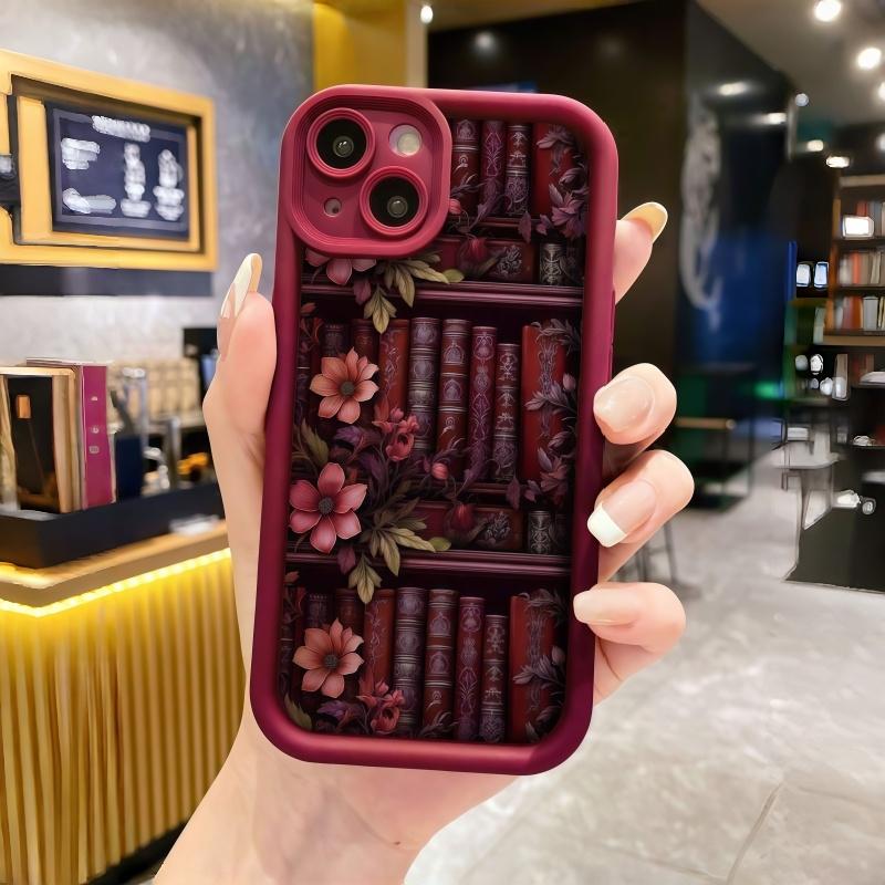 Book flower pattern phone case suitable for iPhone 17 16 15 14 13 12 11 Pro/Max/Plus anti drop and shockproof back cover