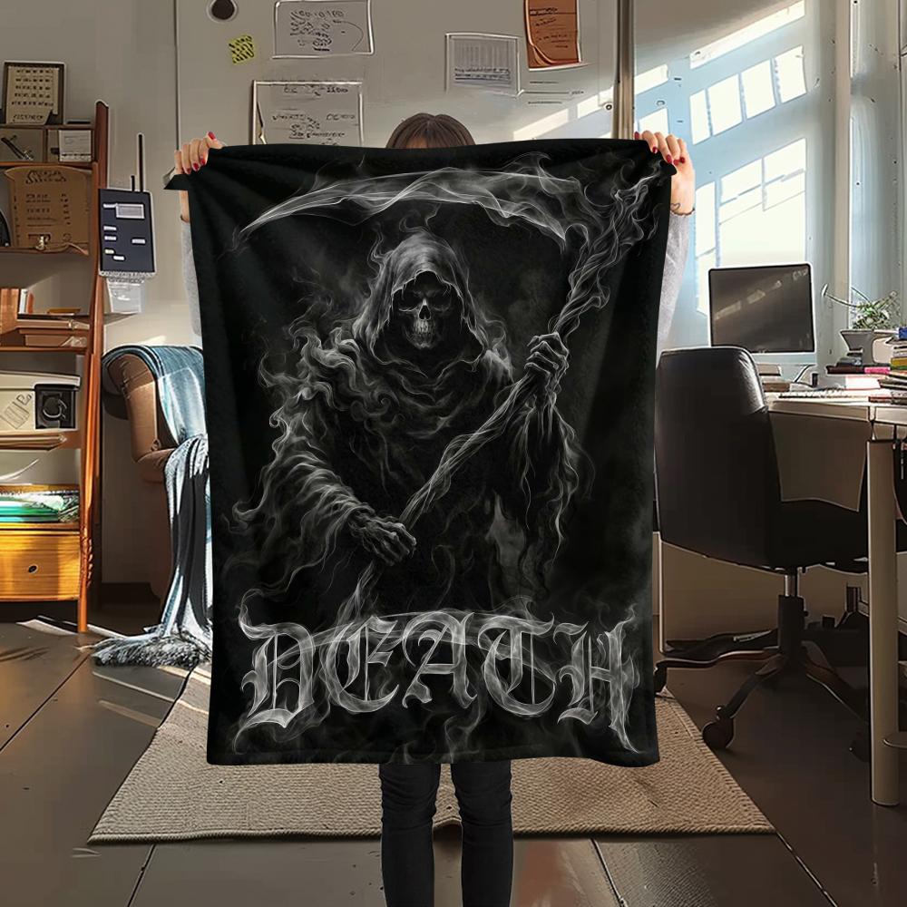 Dark Dead Dragon Unicorn Owl Print Flannel Blanket,High quality Comfortable for All Seasons,Home Decor,Warmth and Comfort,Perfect for Christmas Gifts