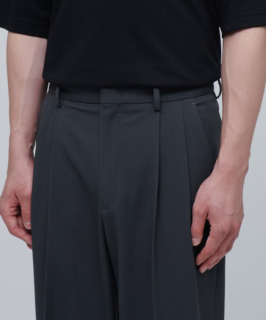 MUSINSA STANDARD Real Wide Belted Slacks [Iron Gray]