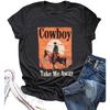 Cowboy-T-Shirt „Take Me Away“ für Damen, Western-Cowboy-Vintage-Grafik-T-Shirt, Reise-Top, Western-Azteken-Print