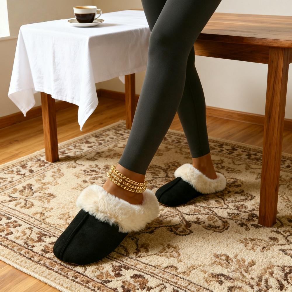 Women's Autumn and Winter Plush Slippers Soft Soled Indoor Slippers Couple Slippers