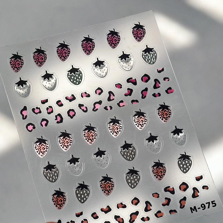 Fruit Party Nail Art Sticker Pineapple Pitaya Kiwi Fruit Apple Watermelon Strawberry Orange Pomegranate Peach Fig Manicure Decal