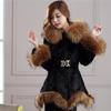 Fluffy Coat Autumn and Winter Faux Fur Coat Women Mid-length Warm Hooded Coat with Faux Fox Fur Collar Plus Size