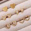 Fashion Light Luxury Gold Love Diamond Earrings Stainless Steel Gold Plated Hollow Design Earrings Women