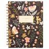 Hardcover Spiral Journal with Floral Design Includes Sticker Sheet Heavy-Duty Pocket 192 Ruled Pages Compact Writing Notebook