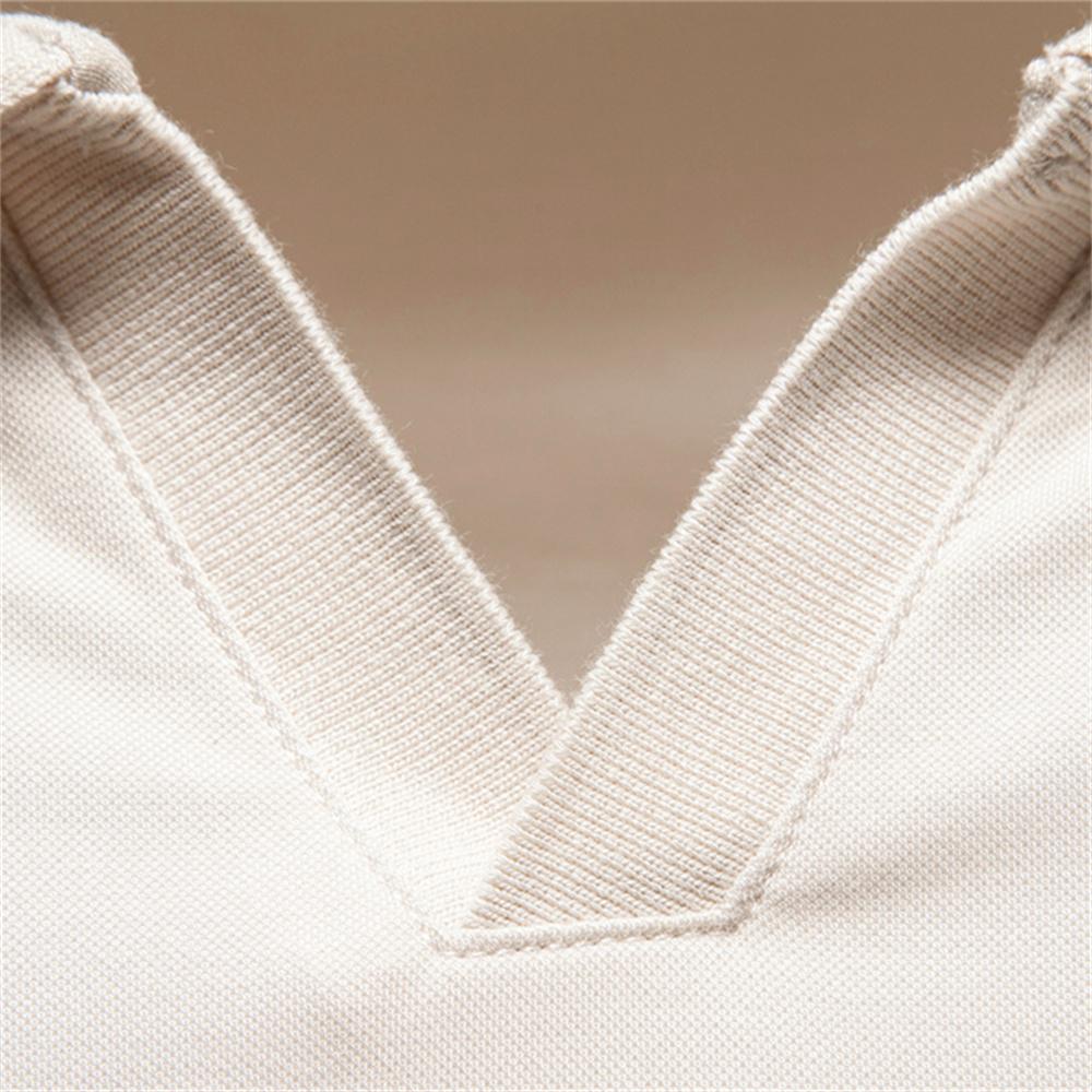 AIOPESON Herren Polohemd aus Tencel-Viskose-Mischung Atmungsaktiv Stretch Business Casual V-Ausschnitt Sommer Oberteil Einfarbige