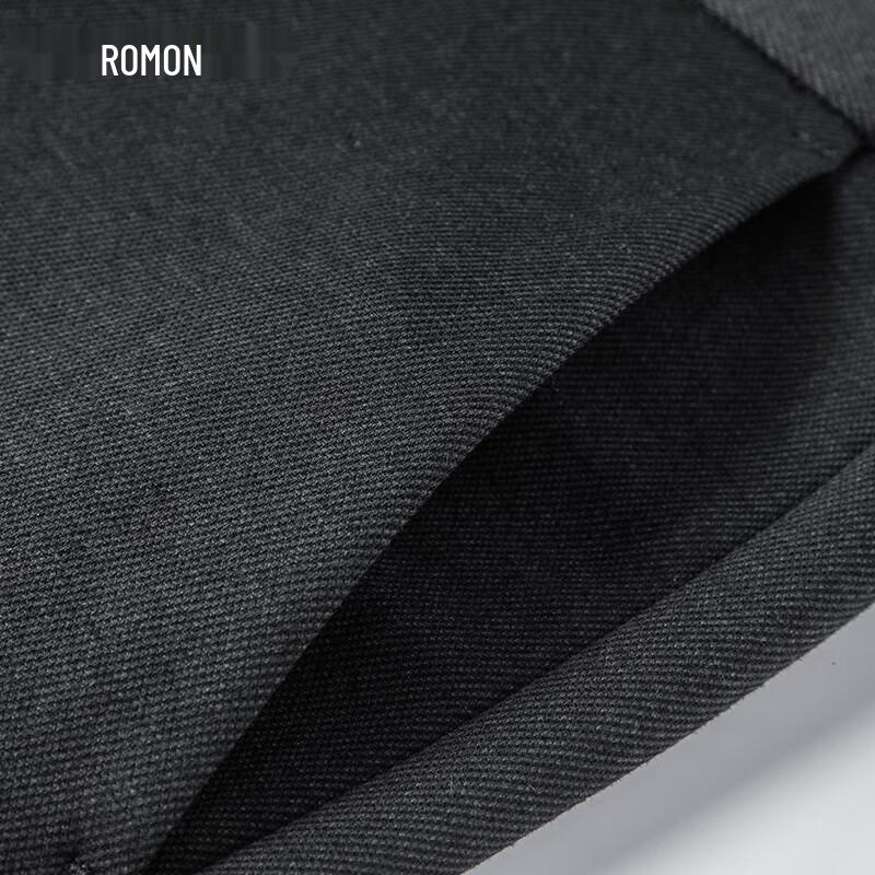 Luomeng Men's Wool Blend Elastic Anti-Wrinkle Business Casual Straight-Leg Pants