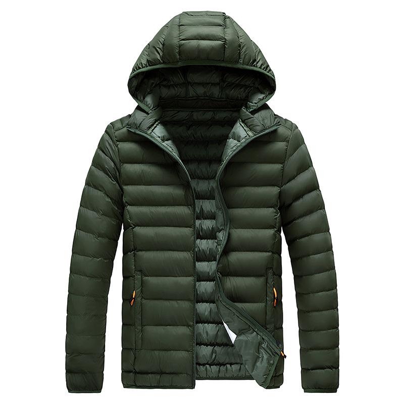 Men's Plus Size Multicolor Lightweight Cotton-Padded Winter Jacket with Detachable Hood