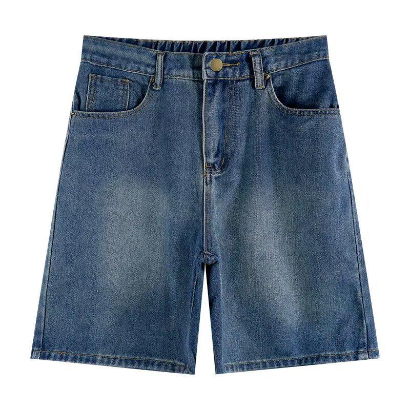 Women's Retro Wide-Leg Denim Shorts - Trendy, Versatile, Loose Fit, Slimming Mid-Length Pants