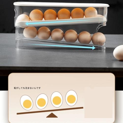 Yajuyi 2-Tier Automatic Rolling Egg Dispenser for Refrigerators, Egg Holder, Egg Storage Case, Refrigerator Egg Container, Rolling Egg Dispenser, Egg