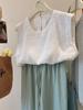 240 Jin Women's Sleeveless Lace Linen Vest – Heavy-duty, High-grade, Loose Round Neck Summer Top