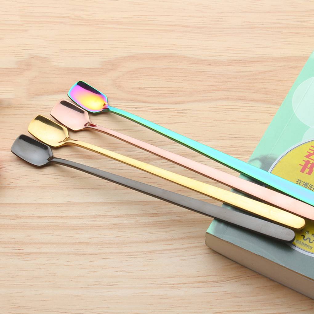 Lange Edelstahl Eis Cocktail Teelöffel Kaffee Suppe Teelöffel