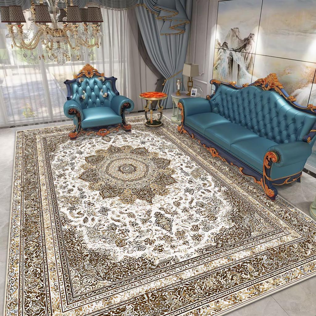 Perzische Stijl Groot Formaat Tapijt Woonkamer Zacht Antislip Slaapkamer Decoratie Kleed Gemakkelijk Schoonmaken Machinewasbaar Sofa Tafelmat