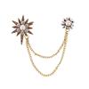 Temperament Retro Pearl Diamond-Encrusted Xingmang High-End Suit Brooch Metal Chain Fringed Niche Design Brooch