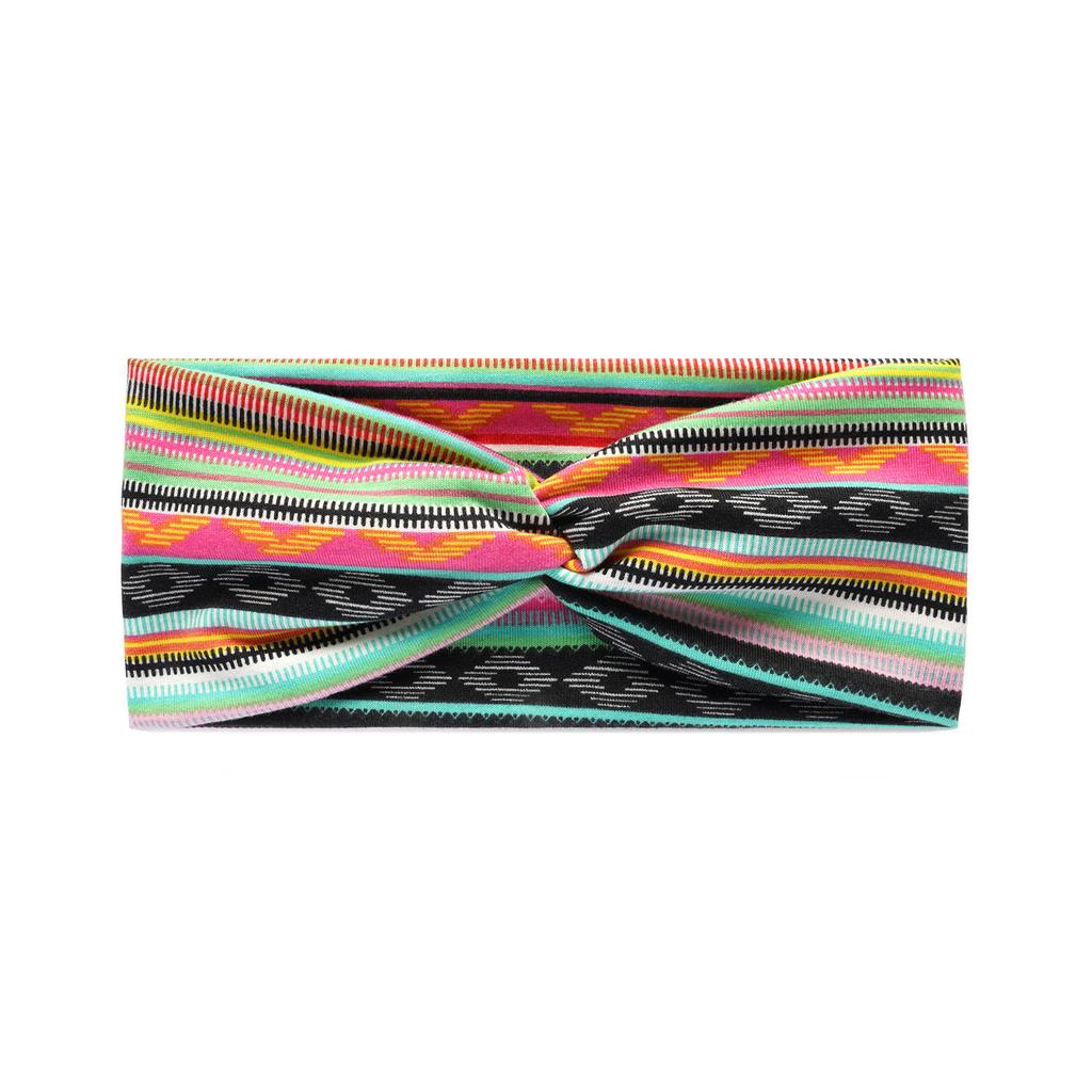 Frühling/Sommer Cashew Perücke Kreuz Damen Stirnband Böhmisch Sportlich Dünner Druck Geknotete Haaraccessoires Stirnband