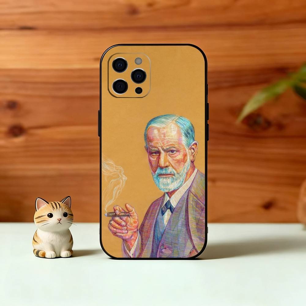 Psychoanalysis Sigmund Freud Phone Case For iPhone 17, 16,15,14,13,12,11 Plus,Pro Max, Others Soft Black Cover