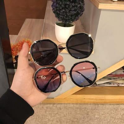 2021 Nowa moda Retro okrągłe wielokątne okulary przeciwsłoneczne damskie metalowe okulary z małą ramką