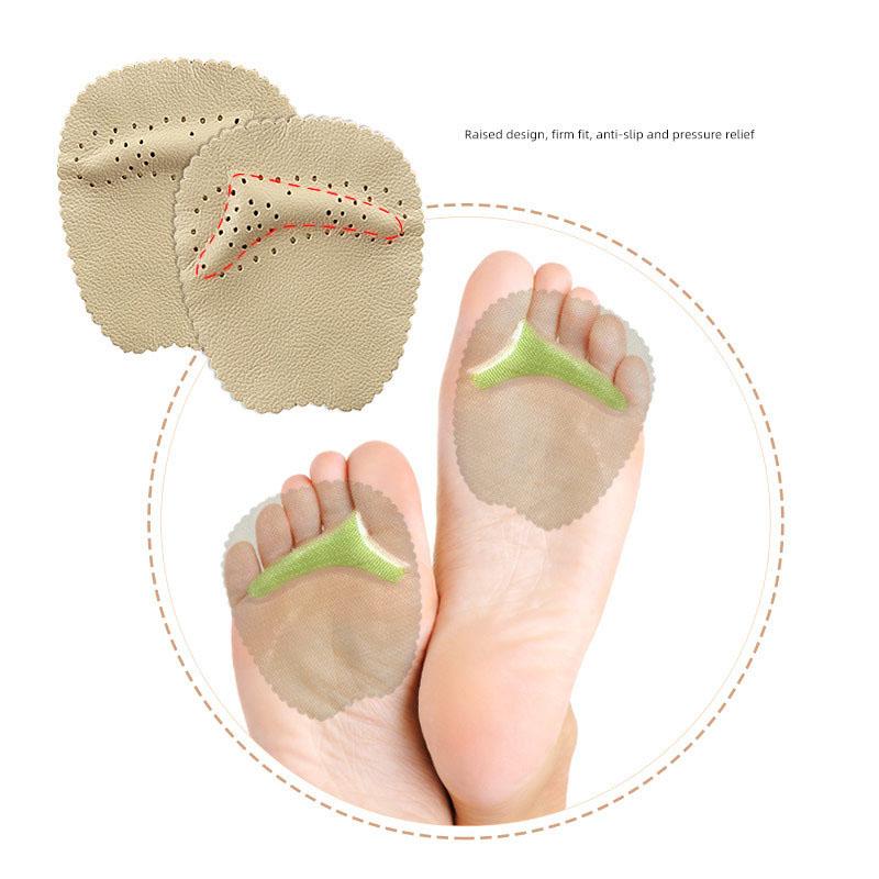 Cowhide Leather Forefoot Pad Shoes Pads Foot Care Anti-pain Non-slip Cushion for Women High Heel Sandals Half Insoles for Shoes