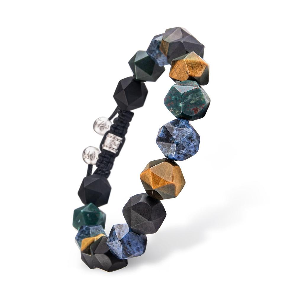 AWNL Tiger Eye Bracelet with Sterling Silver Men's Clasp, 16.5cm-18cm