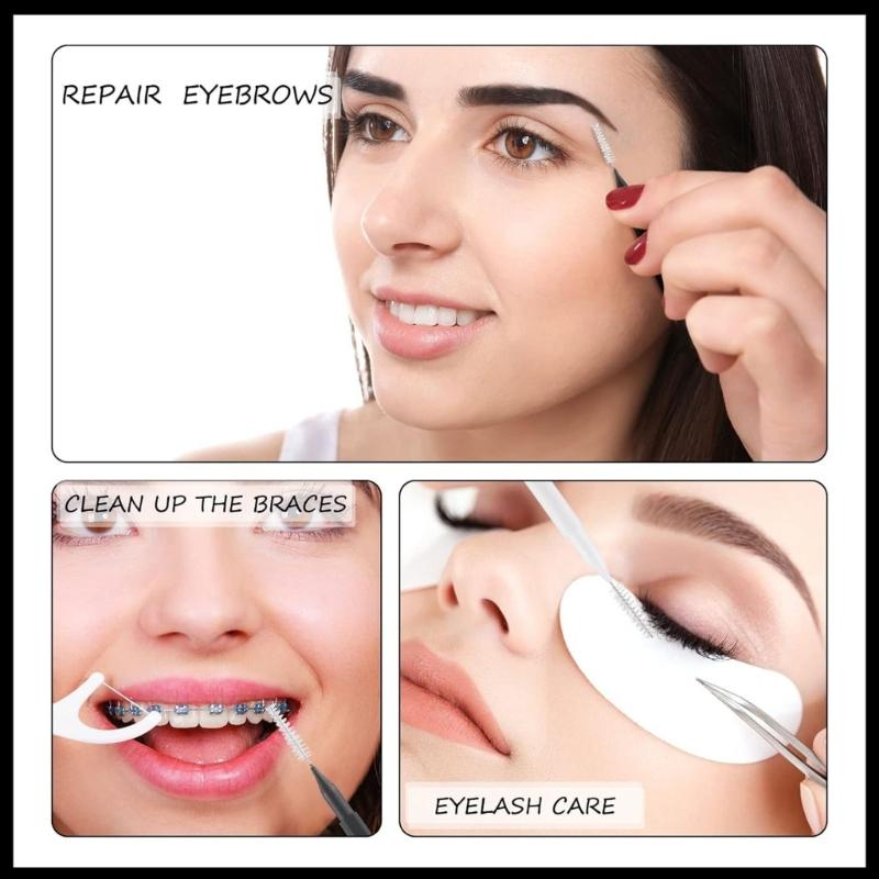 30/30/60PCS Eyebrow Brushes With Caps Eyebrow Grooming Tool Eyebrow Spoolie For Brow Lamination And Makeup Detailing