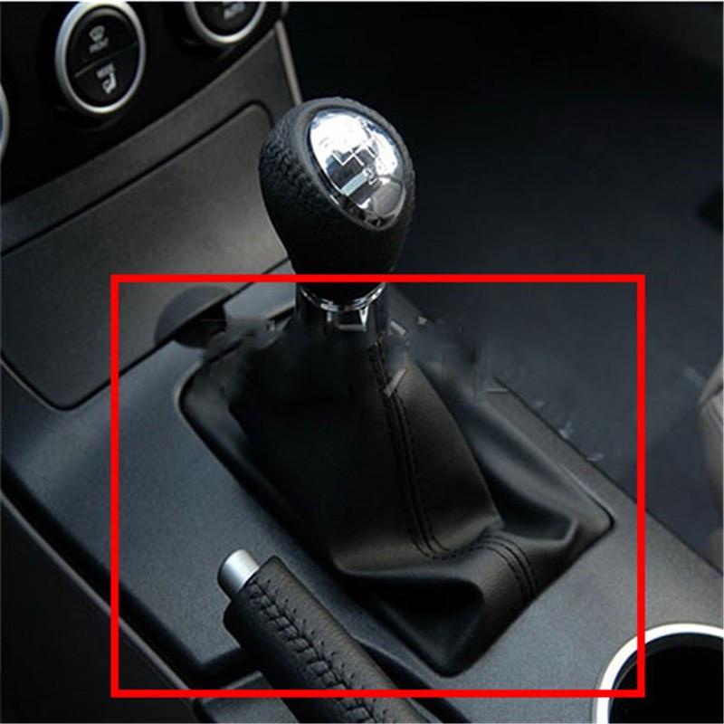 PU Leather Manual Gear Shift Knob Lever Stick Collar Gaiter Boot Cover Case For Mazda 6 M6 2002-2007 Car Styling Accessories