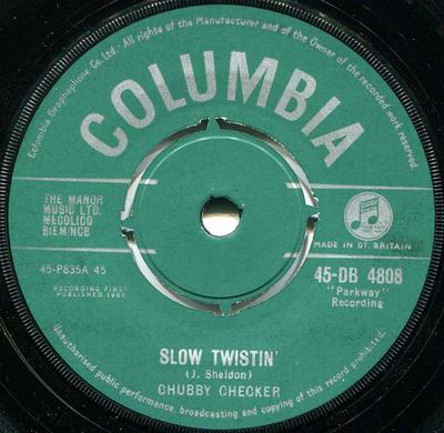 7inch Record CHUBBY CHECKER - Slow Twistin' 45DB4808 Columbia 1962 UK Rock Used
