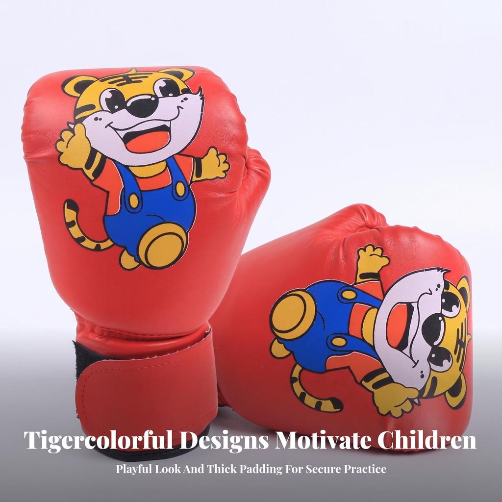 Kids Boxing Gloves PU Leather Training Colorful for Young Children