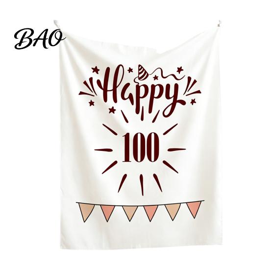 Banquet Decoration Cloth Baby Birthday Backdrop, Greenery Forest Banner for Boy Girl, Background 100 Day Celebration Party Decorations, Photo