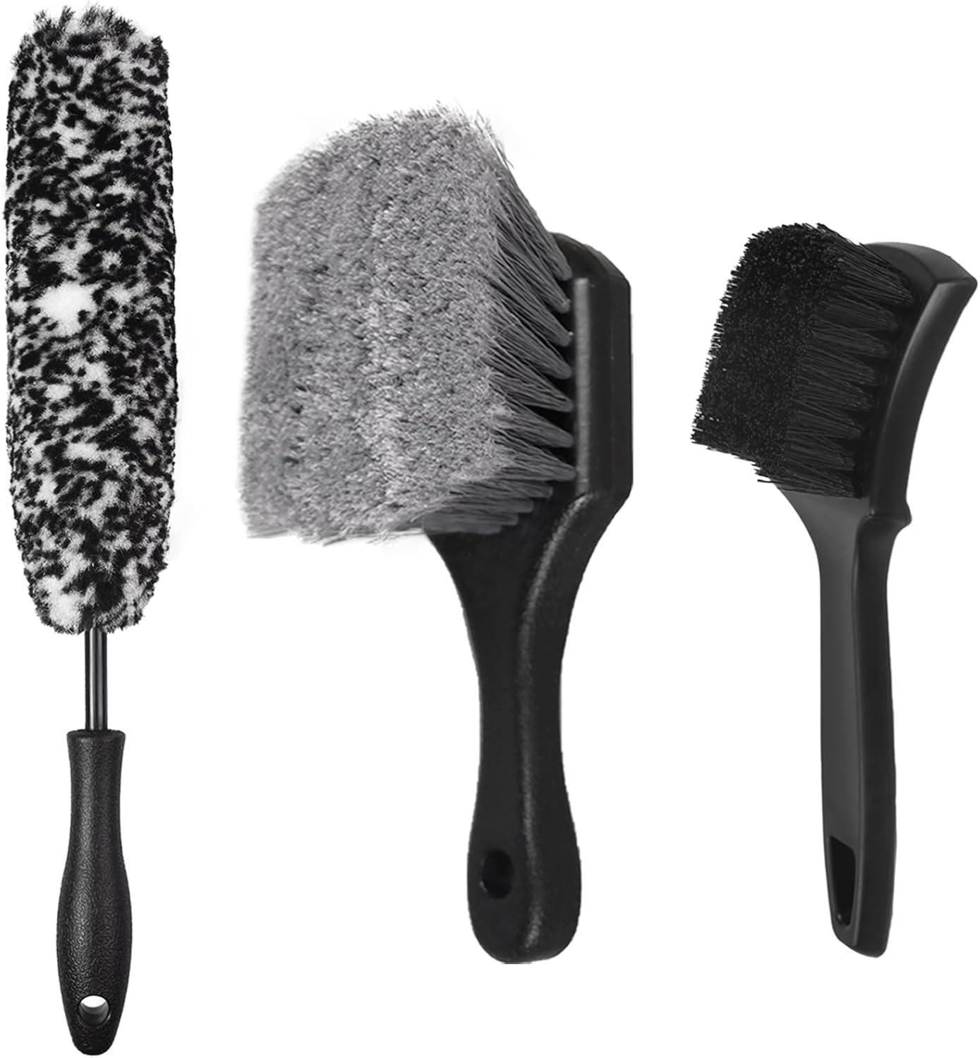 

7-Piece Car Cleaning Brush Set: Long Handle, Soft Bristles, Wheel Hub & Detail Brushes As per picture