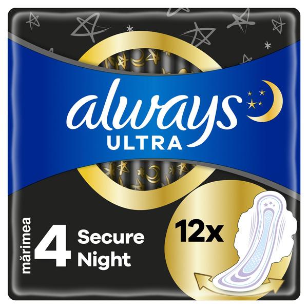 Always Podpaski Ze Skrzydełkami Ultra Secure Night Xl Duo 2X6Szt